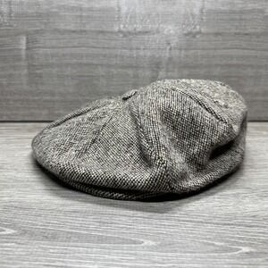 Eddie Doherty Hat Cap Fitted Mens Medium Gray Wool Tweed Newsboy Ireland